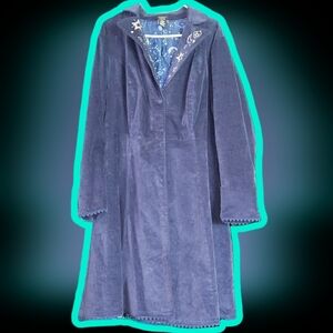 Elegant Blue Velvet Coat